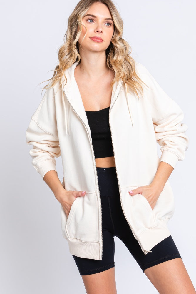 Cream Hooded Jacket
