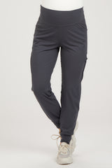 Charcoal Cargo Pocket Maternity Jogger Pants