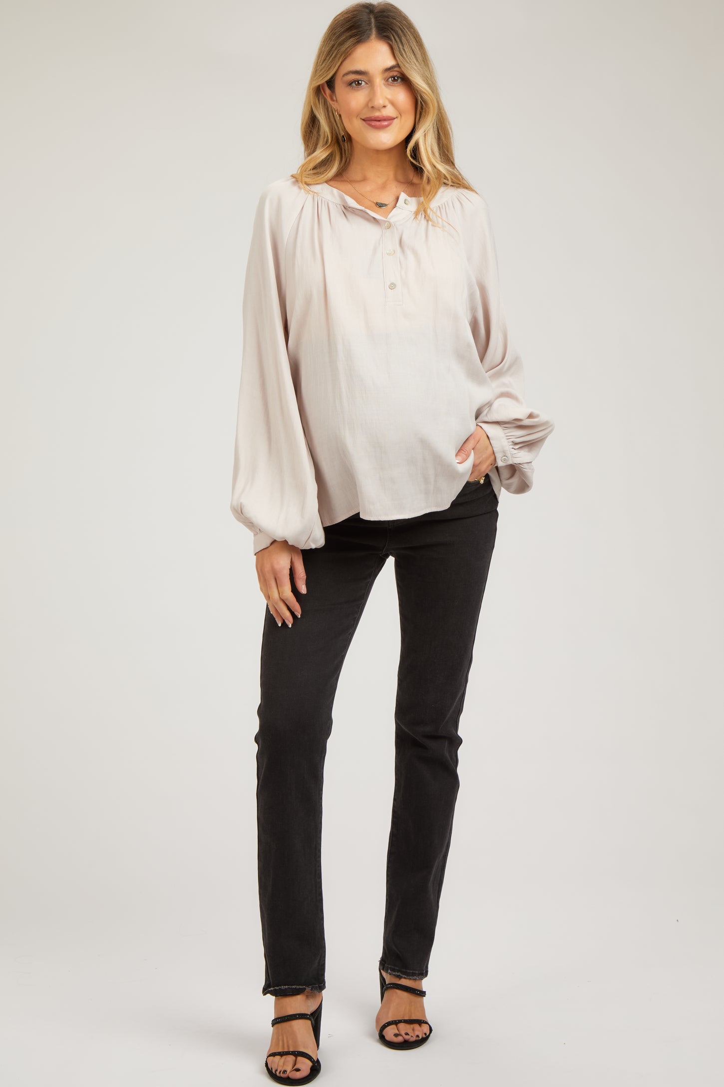 Black Slightly Distressed Skinny Jeans