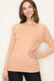 Peach Knit Long Sleeve Top