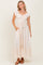 Beige Smocked Ruched Ruffle Hem Maxi Dress