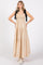 Taupe Contrast Shoulder Straps Maxi Dress