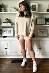 Beige Sweater and Short Set
