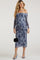 Navy Floral Off Shoulder Mesh Knit Maternity Midi Dress