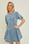Denim Washed Denim Mini Dress