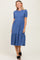 Blue Ribbed Tiered Midi Dress