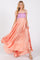 Peach Colorblock Sleeveless Satin Dress