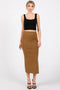 Mocha Rib Knit Midi Skirt