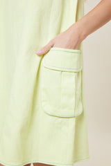 Yellow Denim Sleeveless Dress