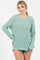 Mint Green Open Knit Front Button Sweater