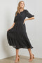 Black Texture Woven Glittered Maxi Dress