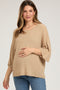 Beige Knit Maternity Short Sleeve Top