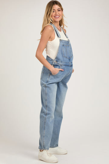 Blue Denim Front Pocket Maternity Overall