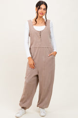 Taupe Loose Fit Sleeveless Jumpsuit