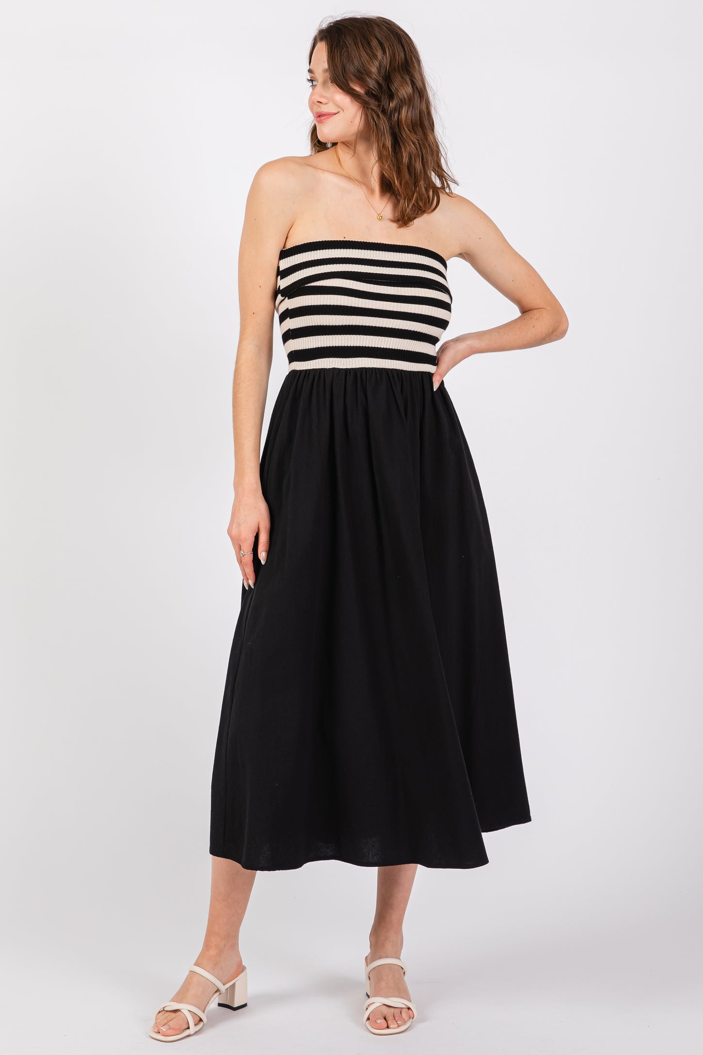 Black Strapless Maternity Dress