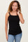 Black Ribbed Sleeveless Tank Top