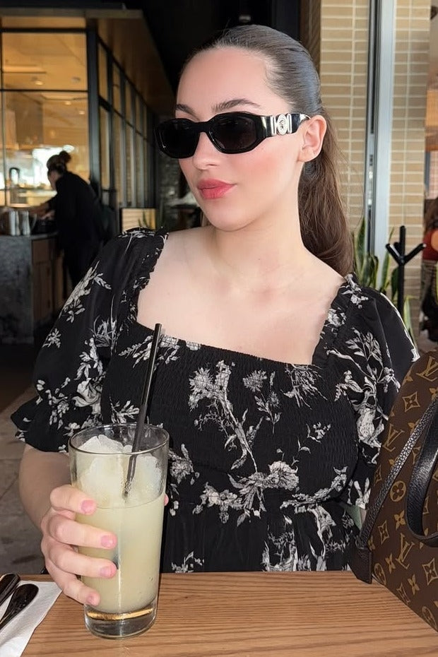 Black Floral Smocked Square Neck Wide Leg Maternity Jumpsuit