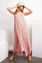 Coral Floral Striped Asymmetrical Jumpsuit