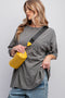Charcoal Faded Wash Short Sleeve Top