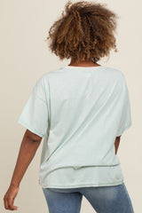 Mint Green Vintage Wash Oversized Tee