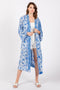 Royal Blue Floral Open Front Cover Up