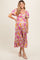 Pink Multi Floral Midi Baby Doll Maternity Dress