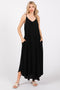 Black Lightweight Sleeveless V-Neck Maxi Dress