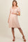 Salmon Floral V-Neck Front Tied Maternity Dress