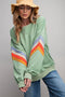 Sage Banded Bottom Terry Pullover