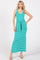 Turquoise Striped Front Tie Dress