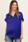 Royal Satin Button Front Collared Short Sleeve Maternity Top