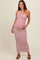 Red Striped Single Shoulder Knit Maternity Maxi Dress