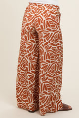 Camel Smocked Wide Leg Maternity Pants