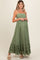 Olive Smocked Halter Cutout Maternity Maxi Dress