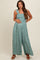 Teal Floral Flowy Maternity Jumpsuit