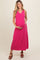 Fuchsia Sleeveless Ribbed Maternity Maxi Dress