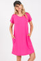 Hot Pink Short Sleeve T-Shirt Dress