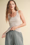 Light Taupe V-Neck Basic Tank Top