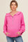Pink Waffle Knit Half Zip Relaxed Fit Maternity Hoodie