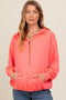 Coral Waffle Knit Half Zip Relaxed Fit Maternity Hoodie