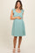 Mint Solid Tie-Shoulder Scoop Neck Maternity Dress
