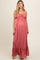 Mauve Smocked Sleeveless Floral Maternity Maxi Dress