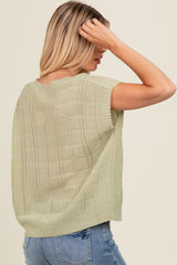 Mint Green Knit Short Sleeve Sweater Top
