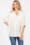 Ivory Textured Button Down Blouse