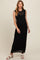 Black Sheer Knit Layered Maternity Maxi Dress
