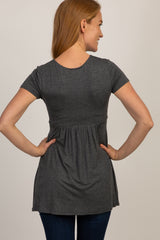 PinkBlush Charcoal Draped Front Nursing Top