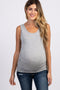 PinkBlush Grey Ruched Maternity Tank Top