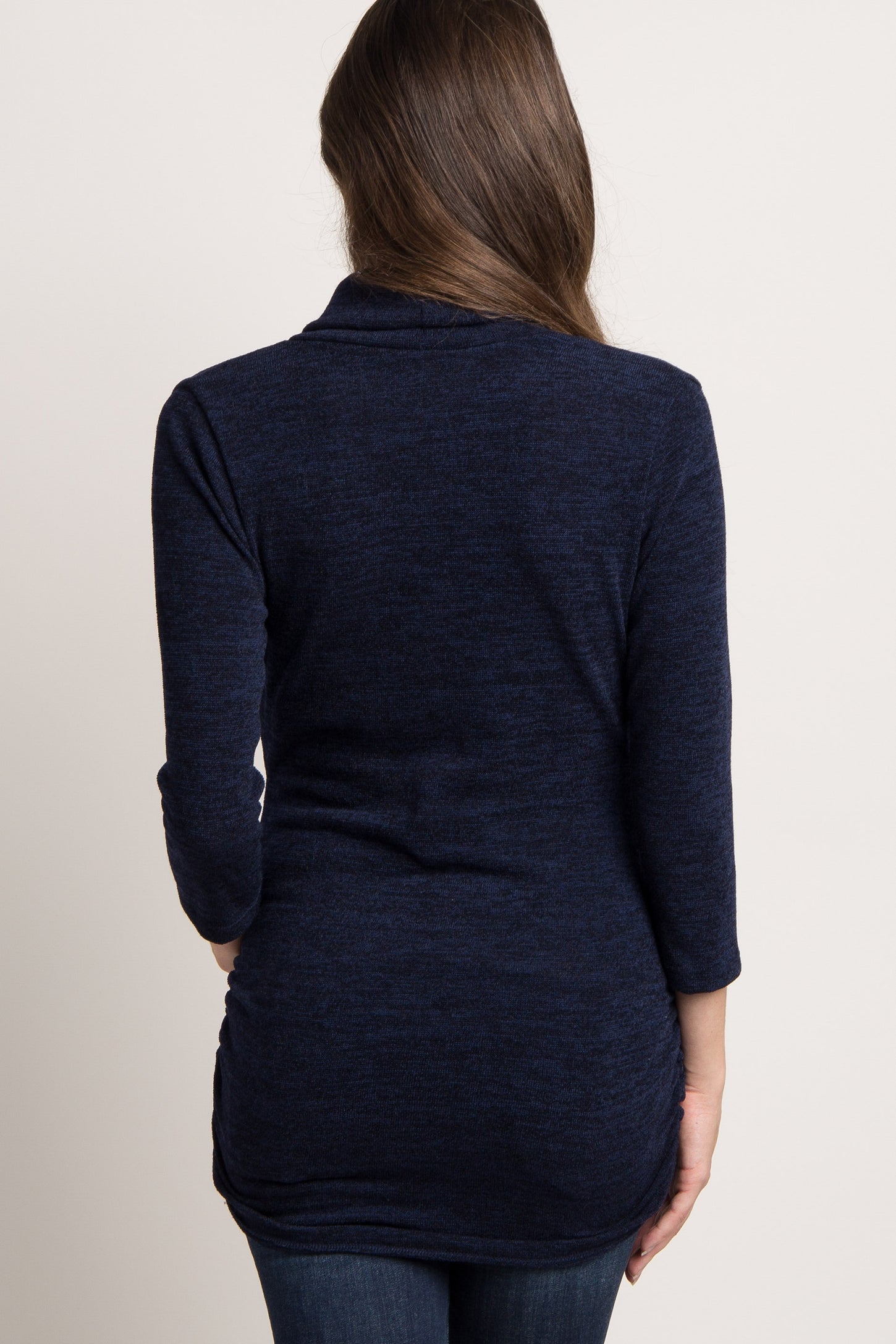 Navy Blue Knit Maternity/Nursing Top