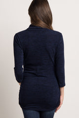 Navy Blue Knit Maternity/Nursing Top