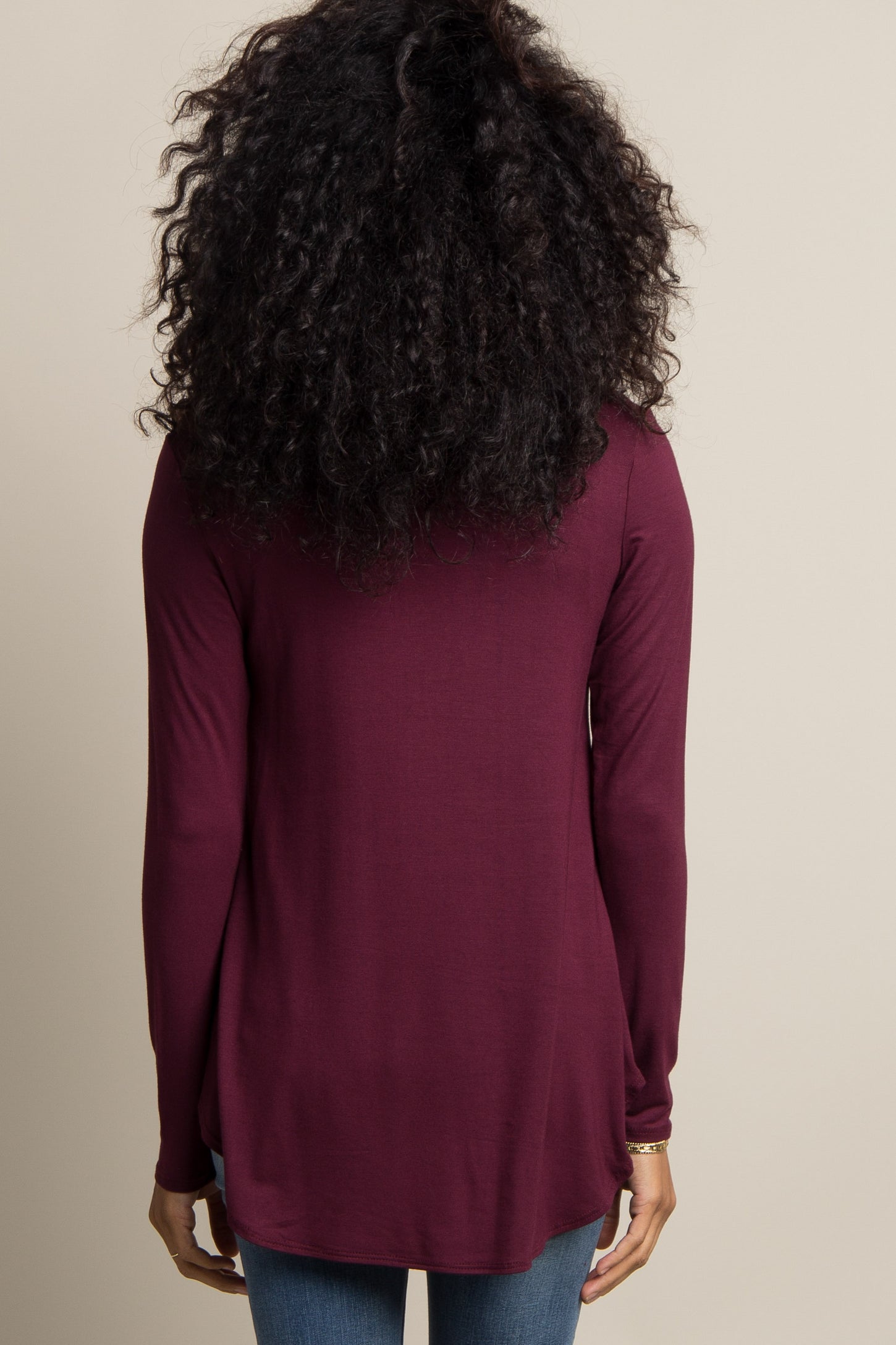 Burgundy Basic Long Sleeve Top